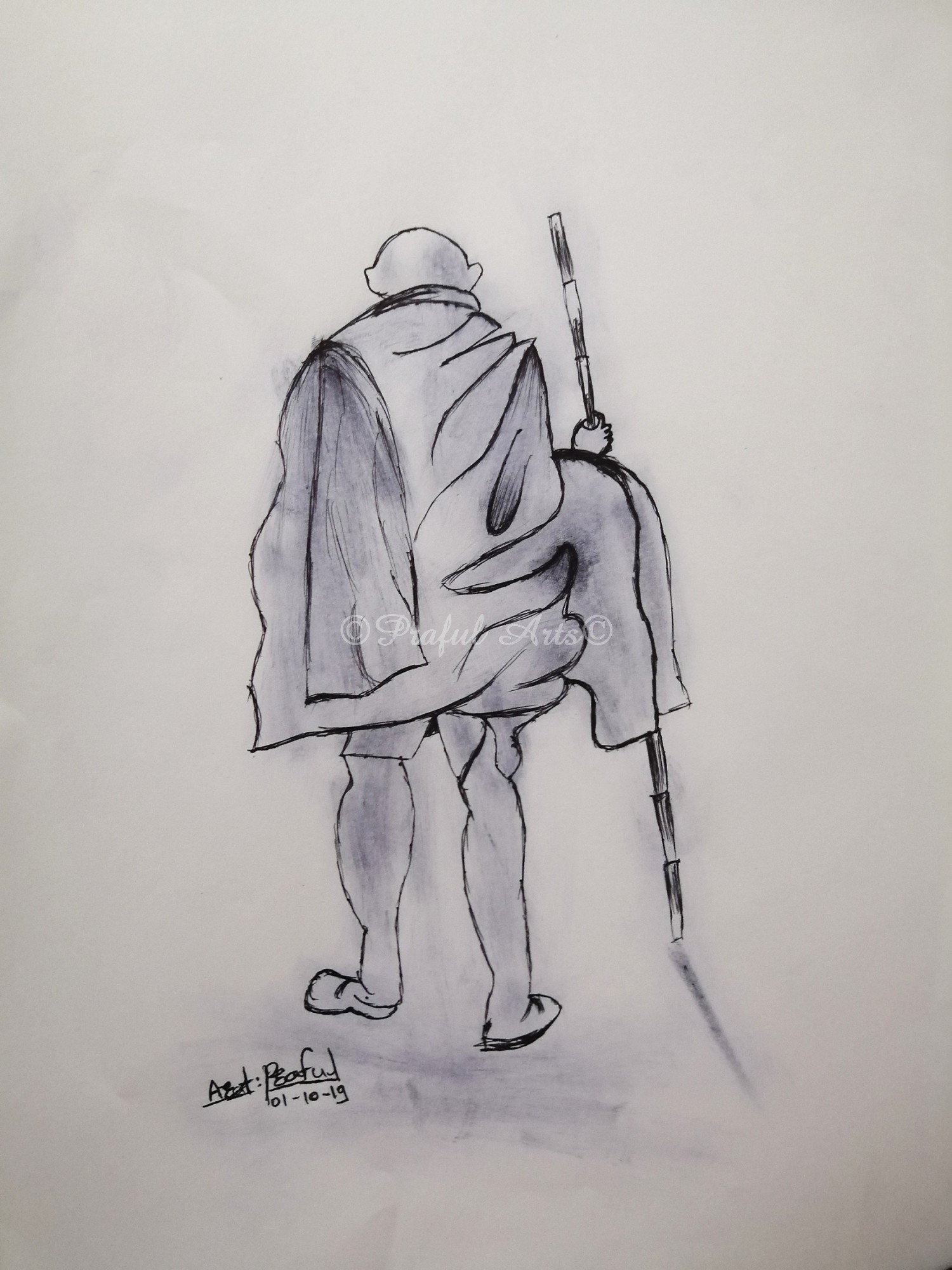 Mahatma Gandhi Pencil Sketch Poster 931pencil sketchpencil p