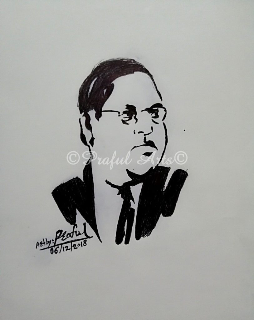 Pencil Sketch Of Babasaheb Bhimrao Ambedkar - Desi Painters